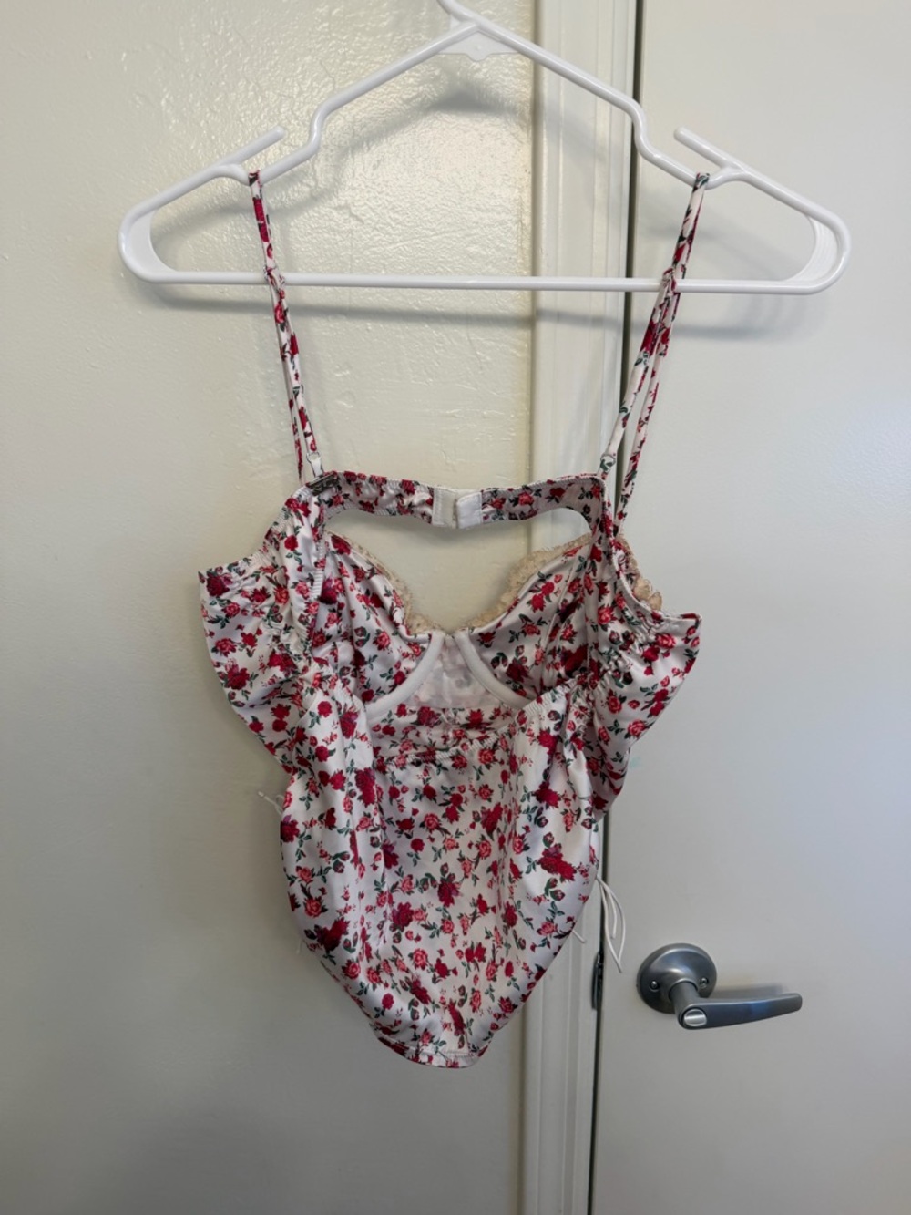 For Love & Lemons Melrose Bustier Floral Lace Ruched Top Size XL - Picture 9 of 11